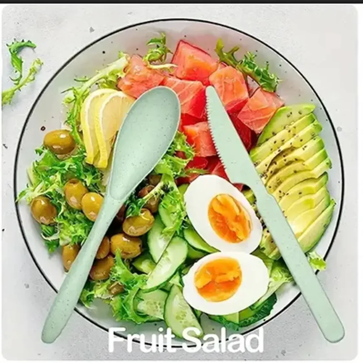 Дорожные портативные столовые приборы в уличном стиле нож из пшеничной соломы