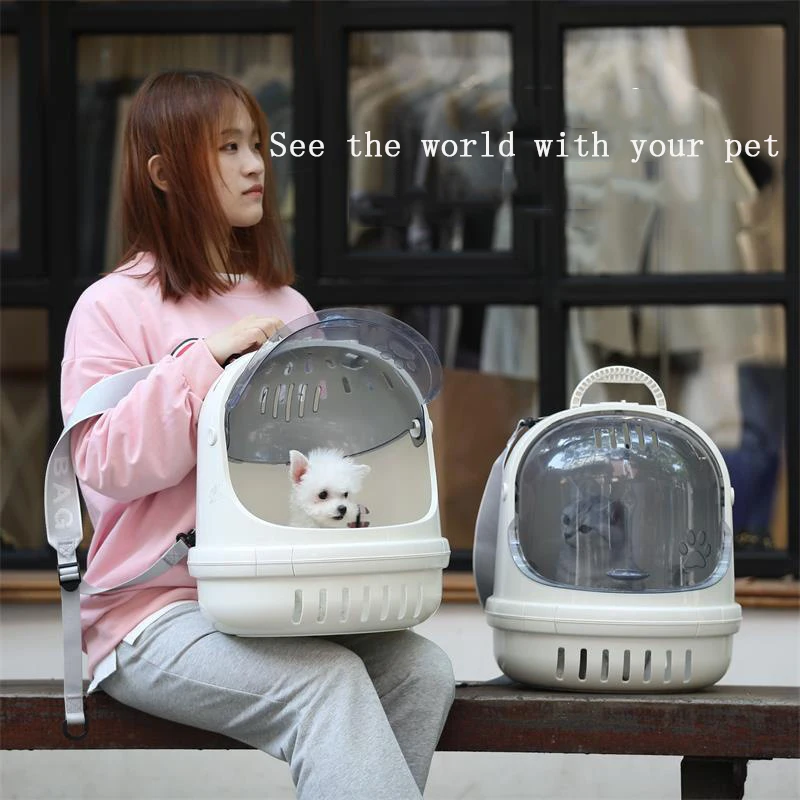 

2022 New Cat Bag Going Out Carrying Bag Space Capsule Pet Backpack Puppy Cat Cage Shoulders Transparent Portable Cat Supplies