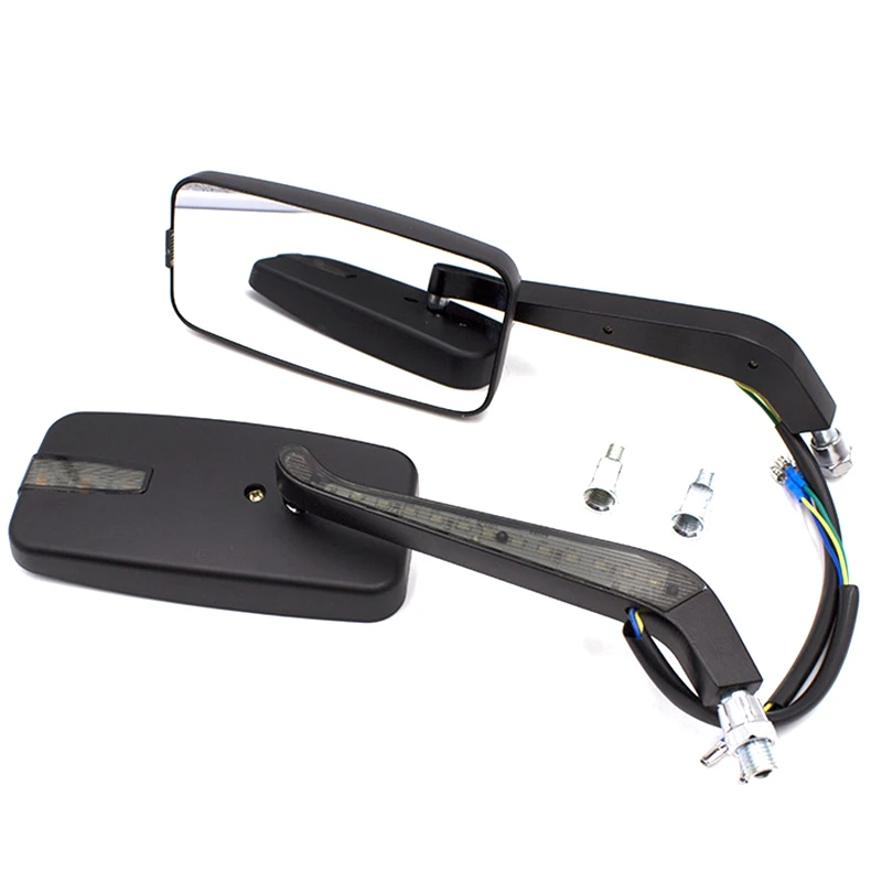 M10 10Mm Motorcycle Led Turn Signal Running Light Side Rear View Mirror For Honda Kawasaki Suzuki Street Cruiser Custom