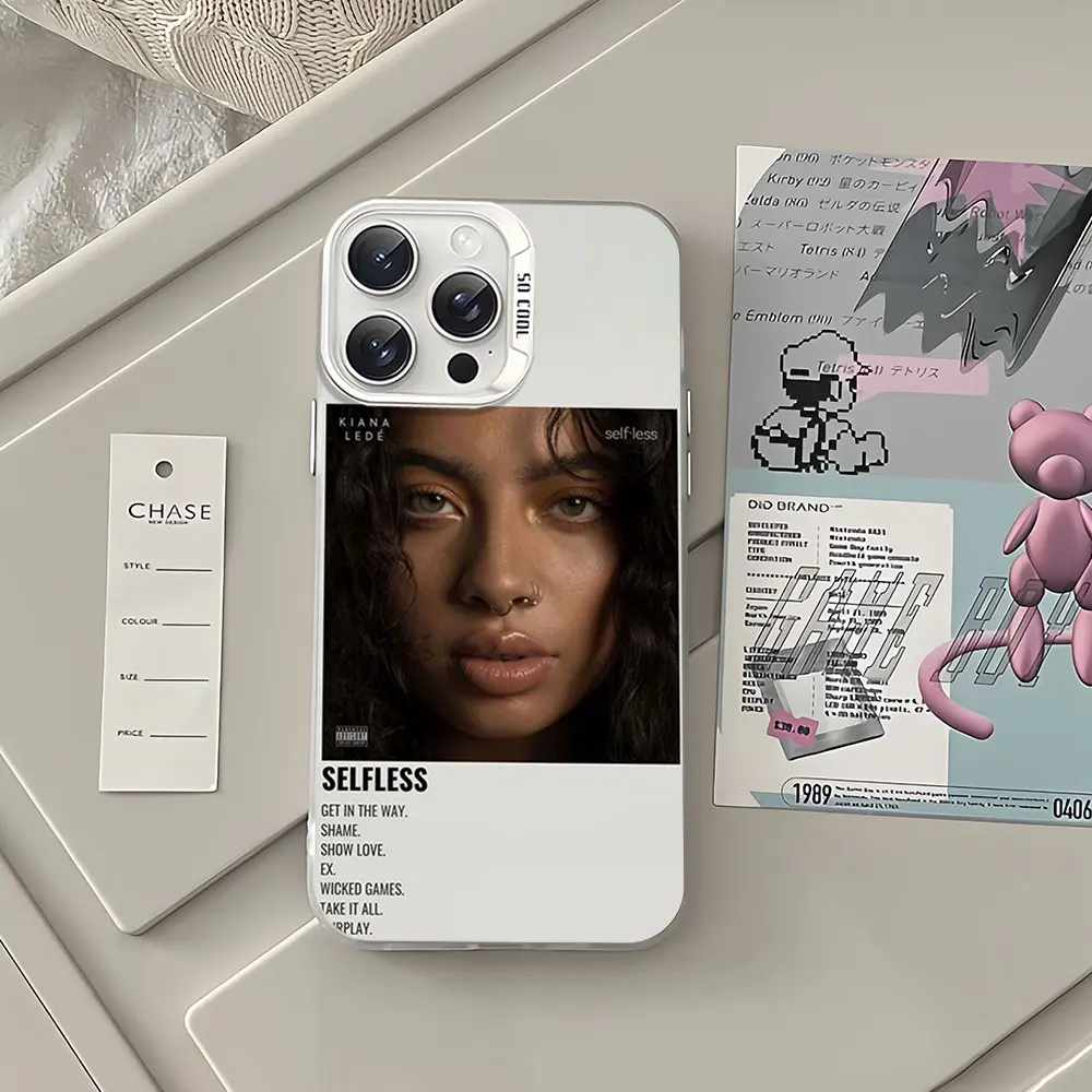 Singer Kiana Ledé Cut Ties For iPhone 11 12 13 14 15 16 Pro Max Plus Black White Shockproof Cover Laser IMD Phone Case