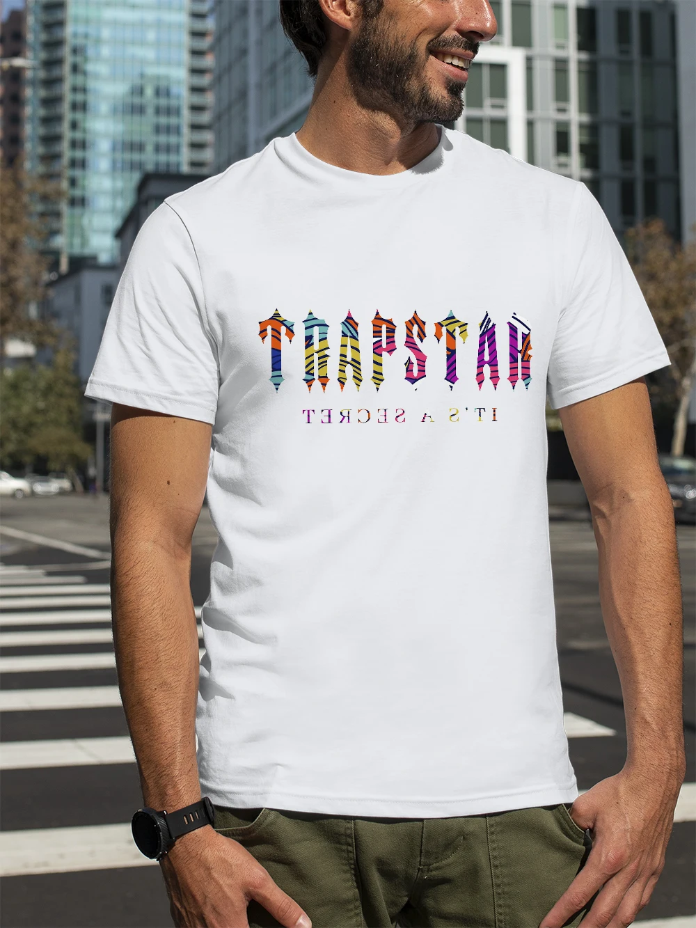 

Trapstar London Футболка мужская летняя оверсайз, хлопковая, с круглым вырезом, в стиле Харадзюку