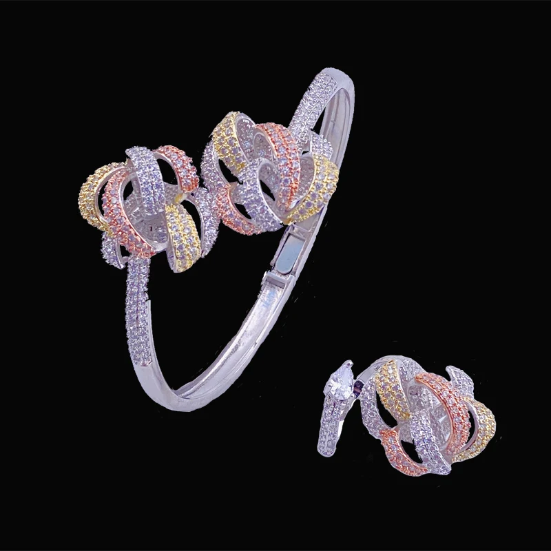 Браслет с кольцом и микропокрытием для вечерние | Украшения аксессуары