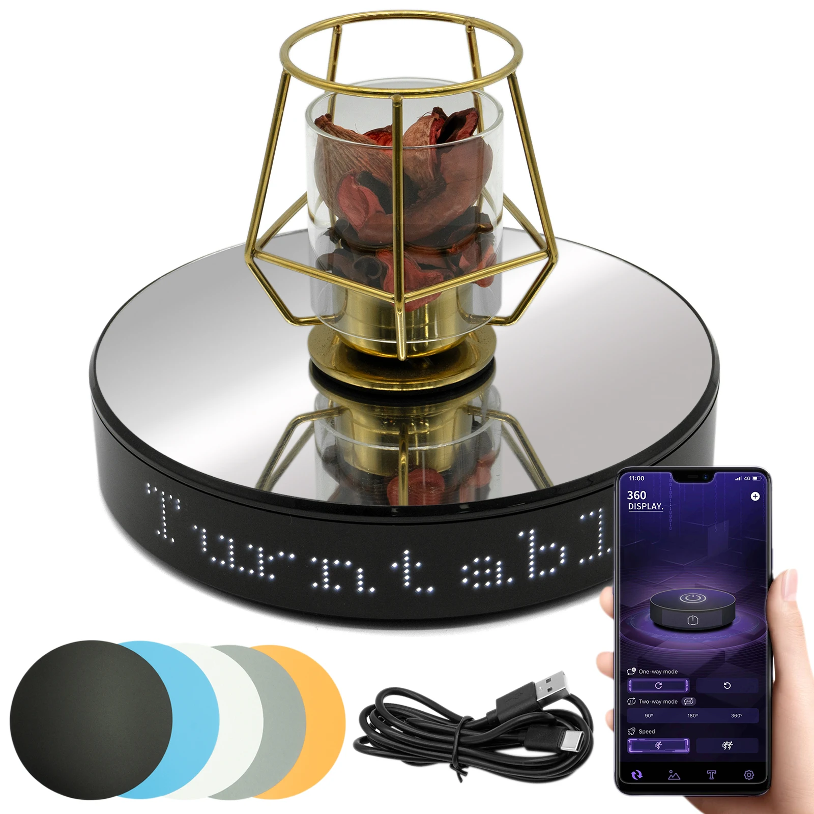 Светодиодный светильник Fotoconic, 20 см, с электрическим основанием, с вращением на 360 градусов