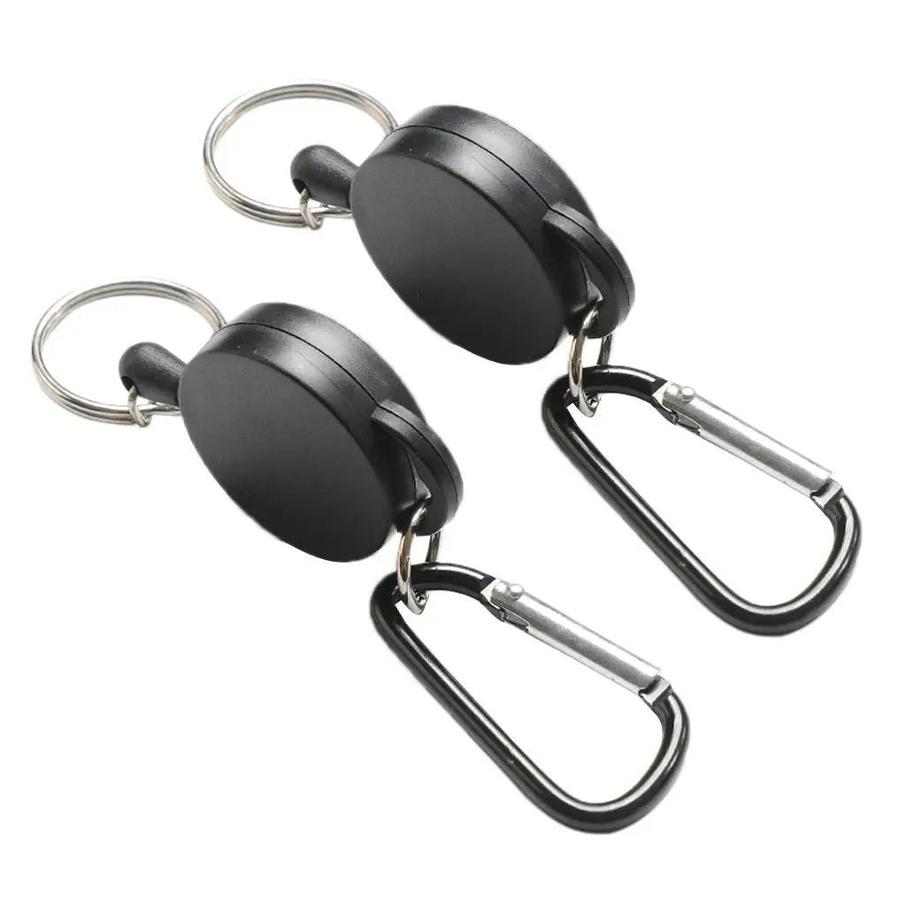 

2pcs Extendable Wire 65cm Key Chain Clip Pull Retracting