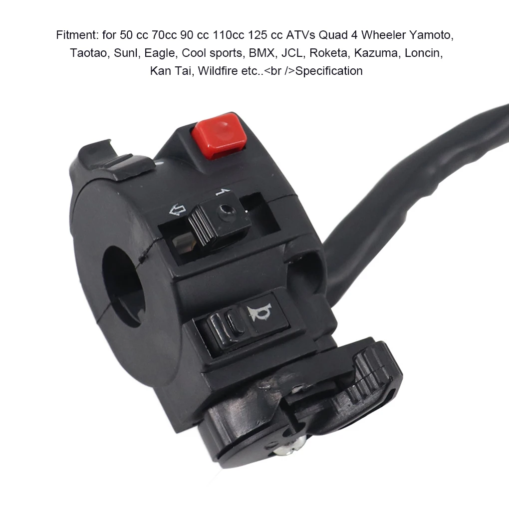 

Переключатель управления для мотоцикла с электрическим стартером, черный корпус с аксессуарами 110cc-125cc