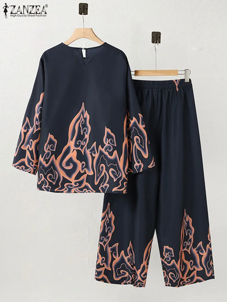 Комплект одежды ZANZEA Eid Mubarek женский из 2 предметов Повседневная Блузка с длинным