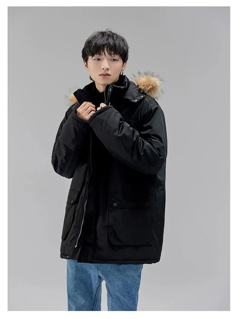 Ткань из чистого хлопка импортная Японии ткань парка-карго средней длины куртка