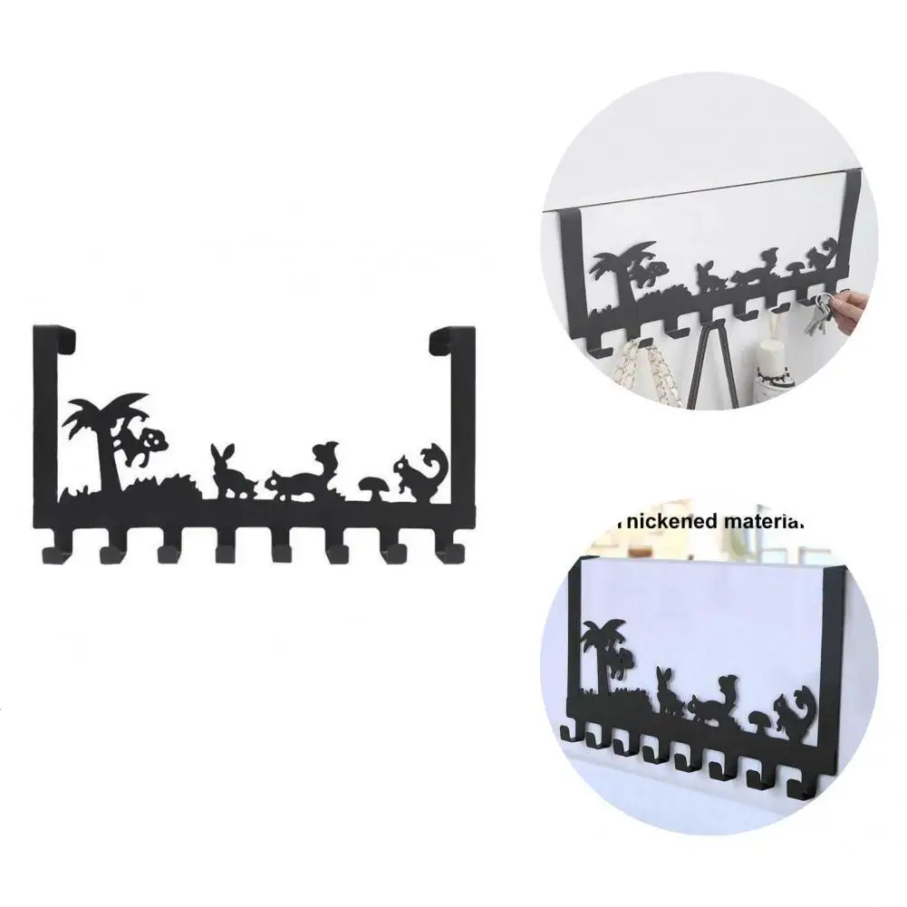 

Черные замечательные утолщенные крючки для одежды, 8 крючков, легкие крючки для одежды, без перфорации для кухни