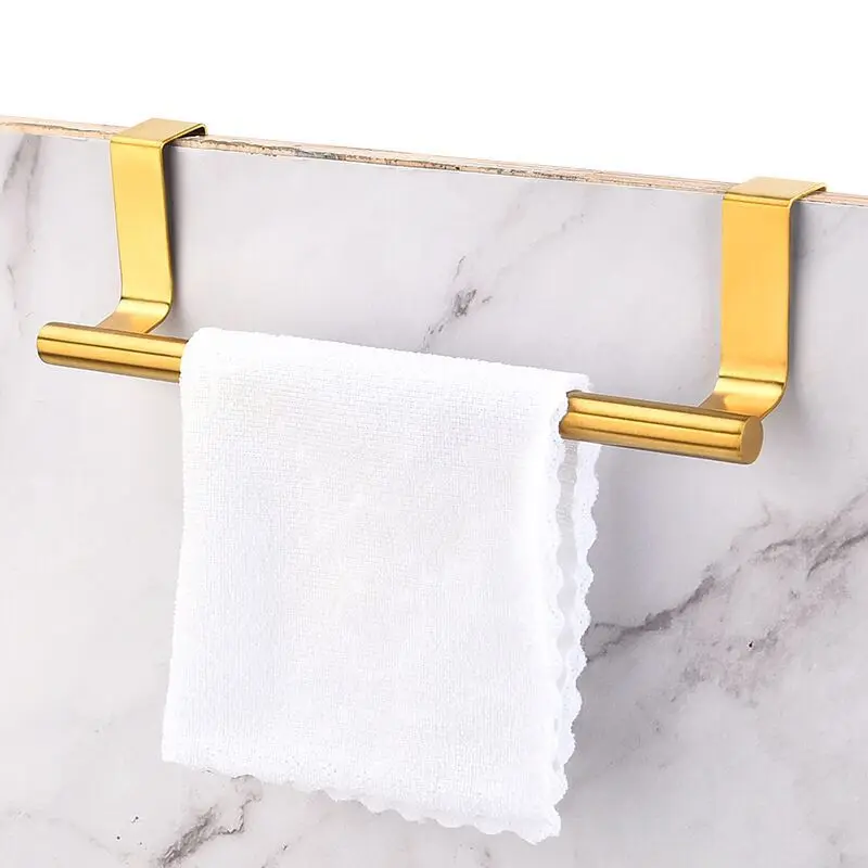 

Towel Racks Kitchen Cabinet Door Towel Rack Bar Hanging Holder Bathroom Shelf Rack Home Organizer Wall Shelf Gold Towel Rack