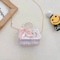 2022 new girl flowers bag kid bow tie shoulder messenger fashion packet coin purse baby cute knapsack daughter princess backpack
