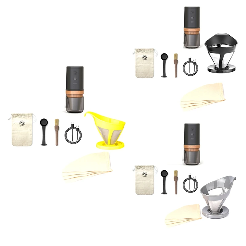 

Electric Bean Grinder All-In-One Coffee Machine Portable Outdoor American Hand-Brewed Coffee Pot Filter Paper Gift Set