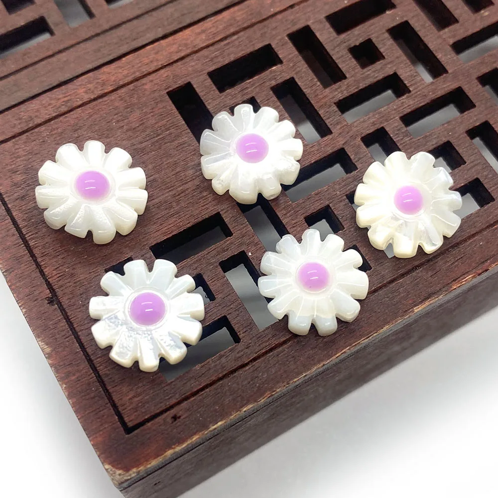 10pcs Natural Seawater Shell Bead 10 12mm Dyed Daisy Shape Beads for DIY Jewelry Making Bracelet Necklace Earrings Shell Beads
