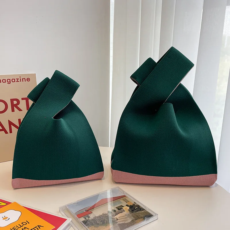 

Вязаные ручные сумки, модная повседневная сумка контрастных цветов, Повседневная сумка на плечо, сумка из полиэстера, модные сумки, мягкие сумочки