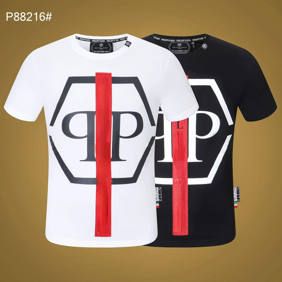 

T-shirt Men's Short Sleeved Summer Fashion Brand PP Letter Hot Drill Popular Half Sleeved Shirt Casual Round Neck Youth T-shirt