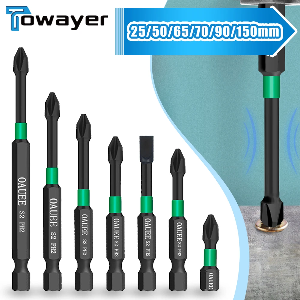 

25/50/60/70/90mm Magnetic Batch Head Impact Strong Cross High Hardness Magnetic Bit Anti Non-slip WaterProof PH2 Screwdriver Set