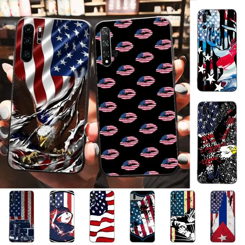 

American flag Phone Case Soft Silicone Case For Huawei p 30lite p30 20pro p40lite P30 Capa