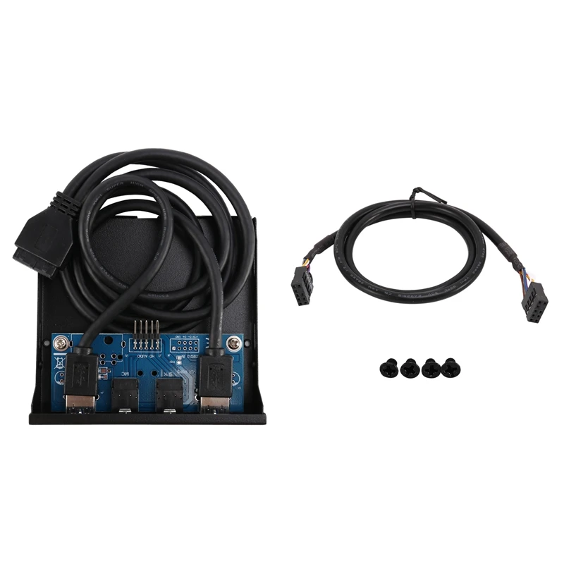 3.5'' 2 USB3.0 A Hub + HD Audio To 20Pin Header Floppy Front Drive Panel