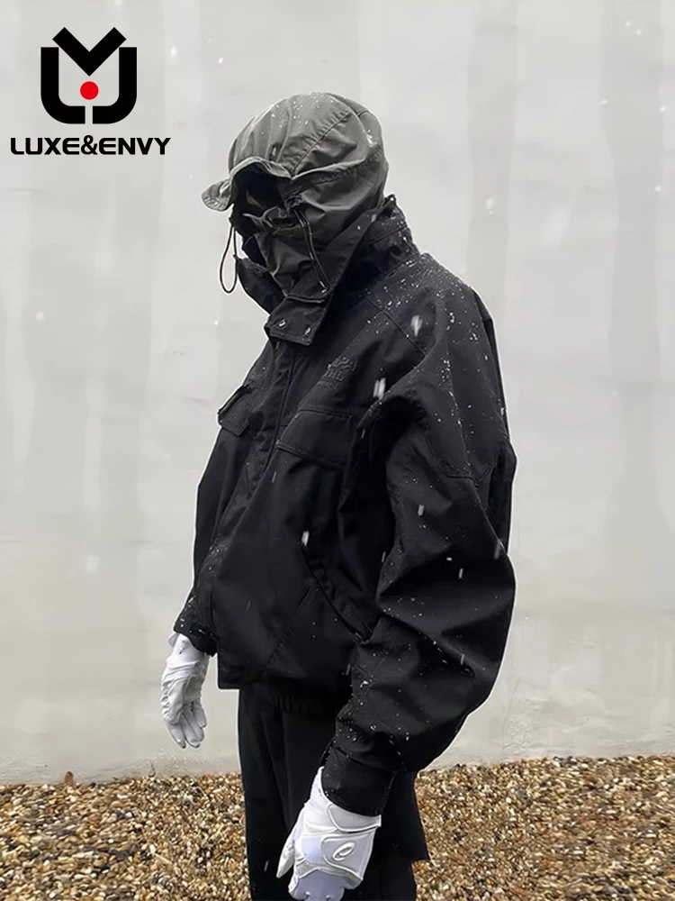 

LUXE&ENVY Hooded Nylon Functional Hardshell Men's Fashion Brand American Jacket Jacket Spring Autumn 2023 New