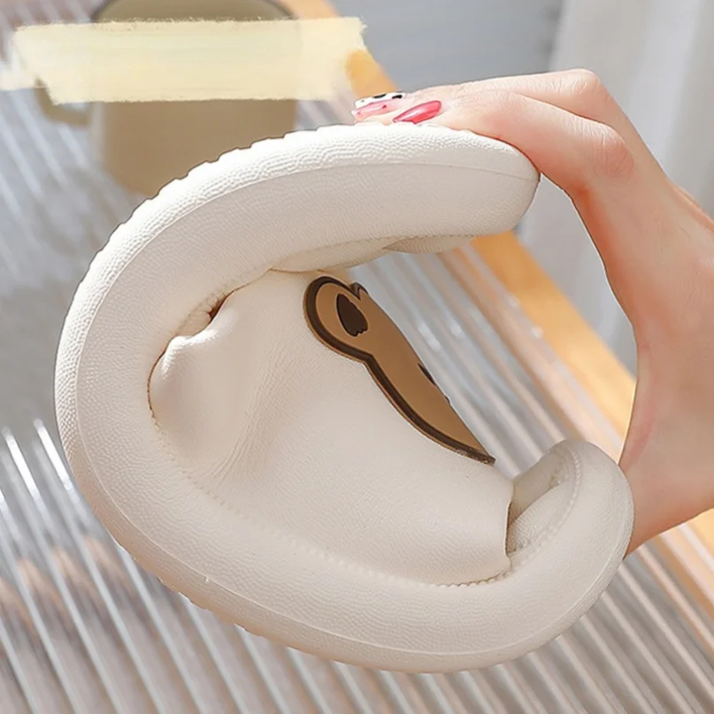 Teddy Bear Home Slipper Woman Cloud Sandals Men Flip Flops Sandals Soft Sole Beach Non Slip Cartoon House Shoes Female Male