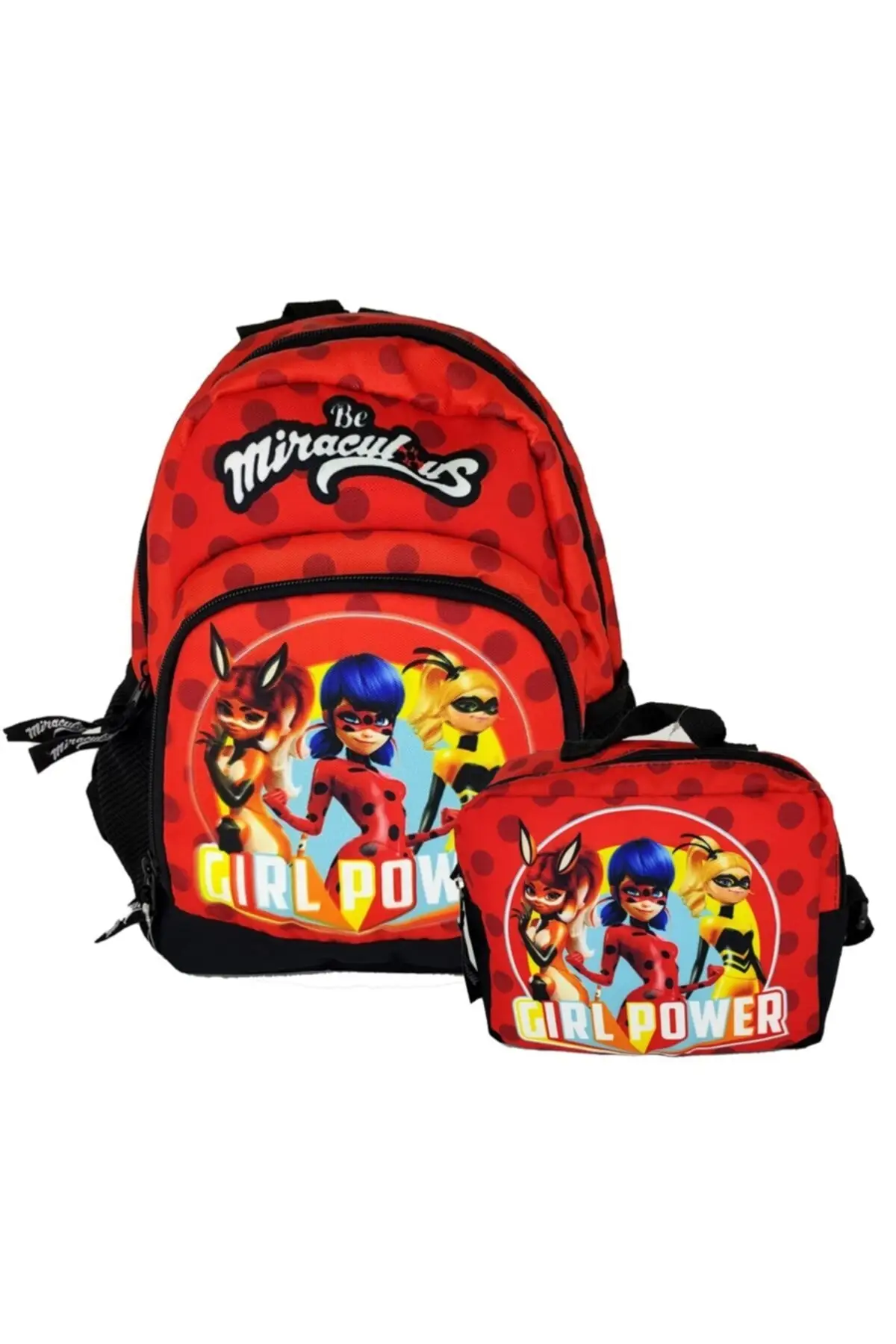 

Девочка Красная Божья коровка девочка питание печатная Детская сумка и Ланч-бокс