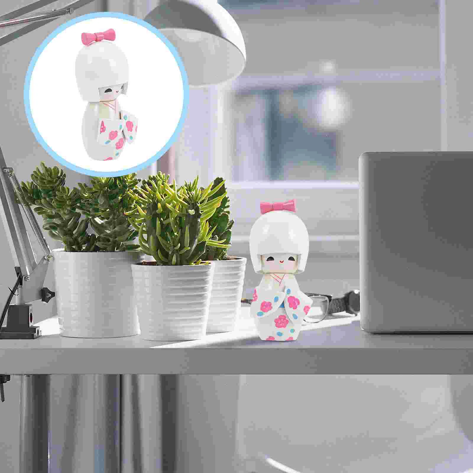 

Japanese Geisha Kimono Asian Statue Figurine Kokeshi Figure Wooden Oriental Traditional Toy Ornaments Wood Maiko Table