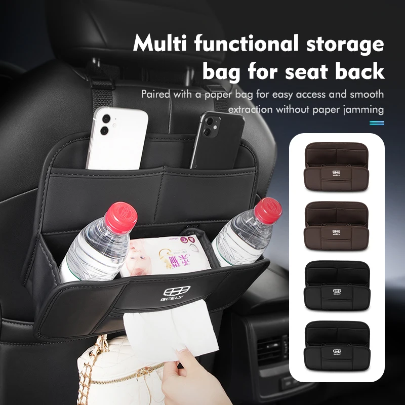 Кожаная сумка-Органайзер на спинку сиденья автомобиля многофункциональная