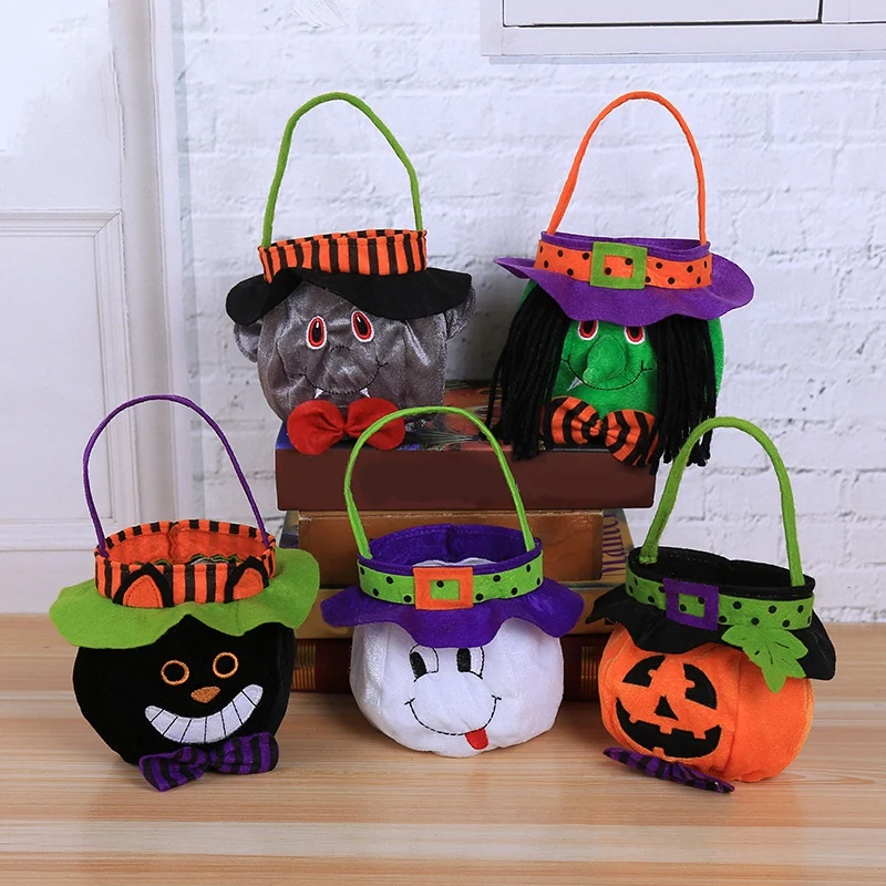 

Детали для украшения на Хэллоуин, сумка-тоут в виде ведьмы, тыквы, черной кошки, призрака, ранцы для платья