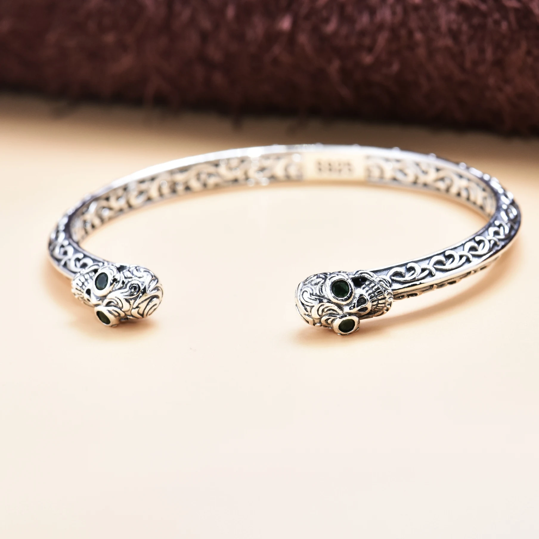 Стерлингового серебра 925 стильный темный модный мужской и женский браслет с