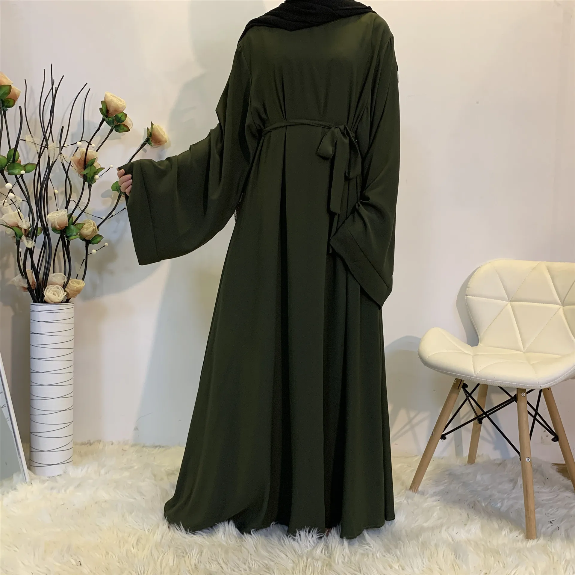 Long Sleeve Dresses For Muslim Women Black Red American Canada Casual Summer Islam Turkish African Indian Kaftan Abaya Dubai