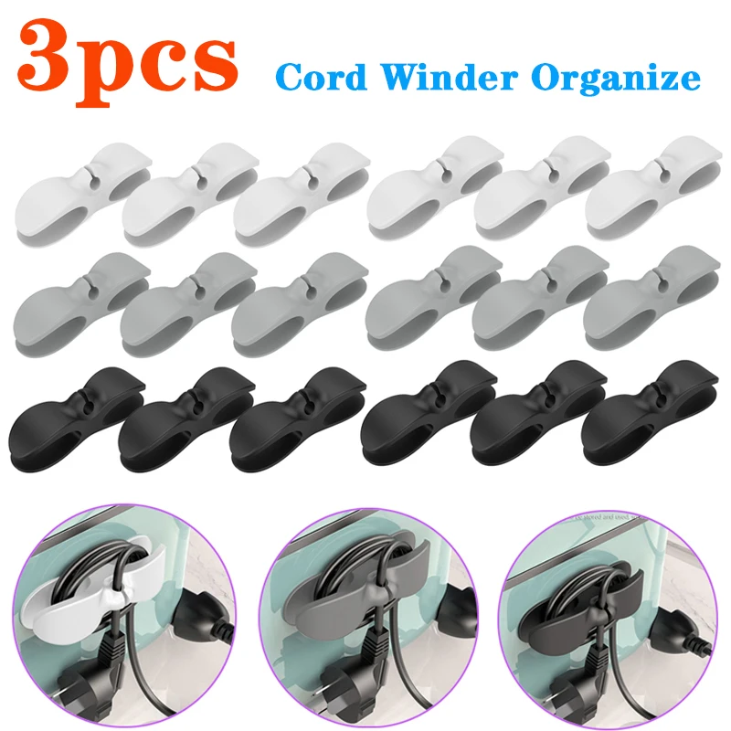 

Holder Fixer Management For Winder Clip Organizer Cable Air Wire Wrapper Appliance Coffee Kitchen Fryer Clip Cord 3pcs Machine