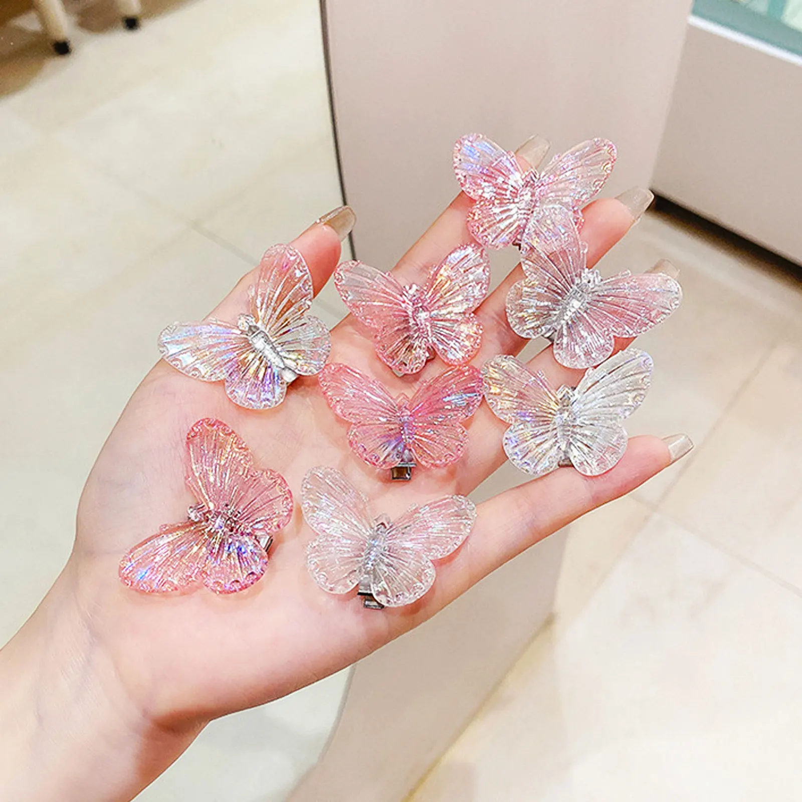 

Small Butterfly Clip Mermaid Hairpin Transparent Retro Fairy Sweet Girl Bangs Clip 2022 New Headwear Hair Accessories