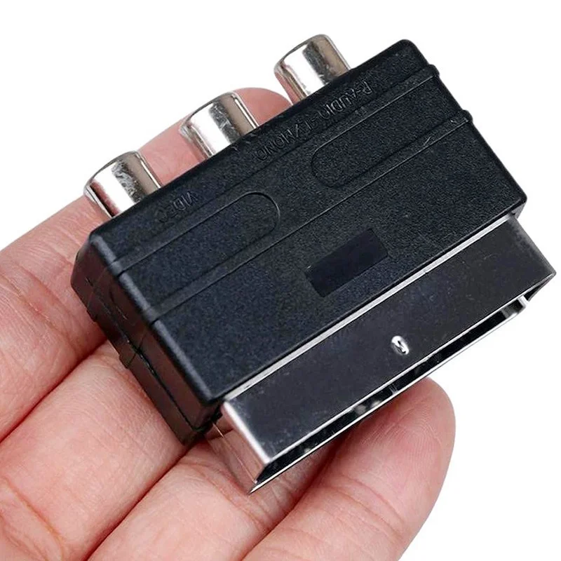 Высококачественный переходник со штепсельной вилкой Scart на гнездо 3RCA AV TV Аудио