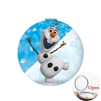 disney cute olaf and anna print craft portable mirrors 2022 summer new moive frozen hand mirror magnifier for friends dsn01