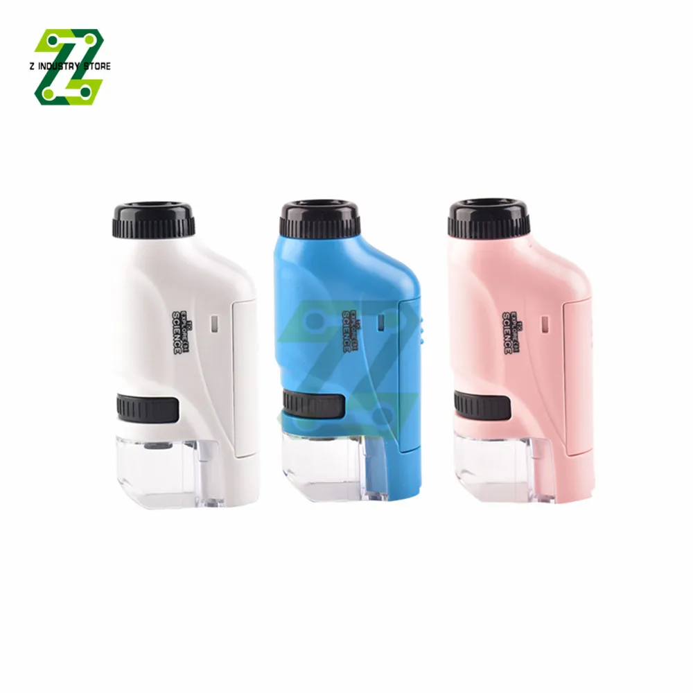 

Mini Pocket Microscope Kit 60-120x Lab Biology Handheld Microscope With LED Light Kids Science Microscop Child Toy Gift