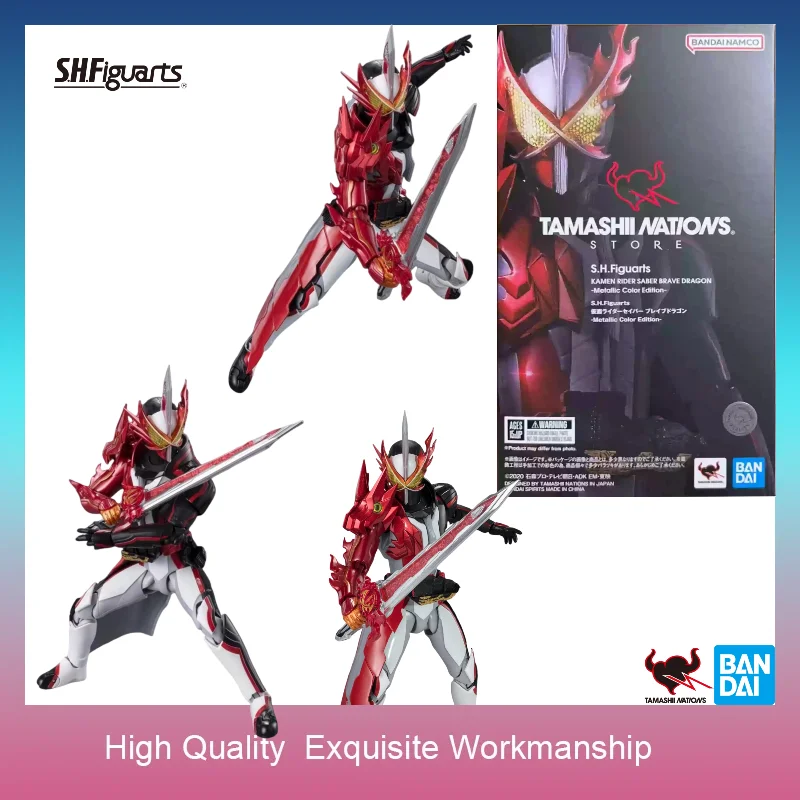 Фото В наличии: Bandai S.H.Figuarts Kamen Rider Saber Brave Dragon Reiwa, подвижная фигурка, коллекционная модель, официальный продукт. №1