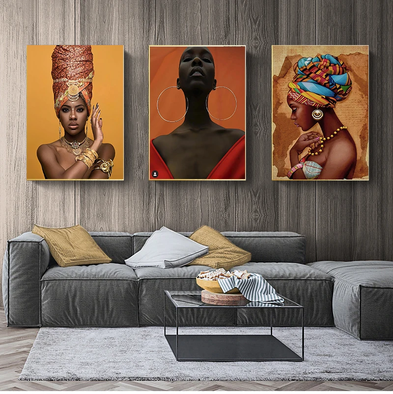 

Black Women's Home Decoration Paintings on Canvas Posters and Prints African Canvas Paintings Wall Art Posters