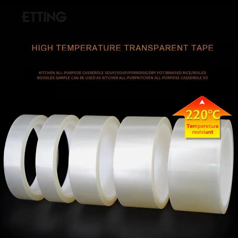 1 Roll Clear Heat Tape For Heat Press Heat Transfer Tape Sublimation Heat Resistant Tape For Electronics Printing DIY Crafts