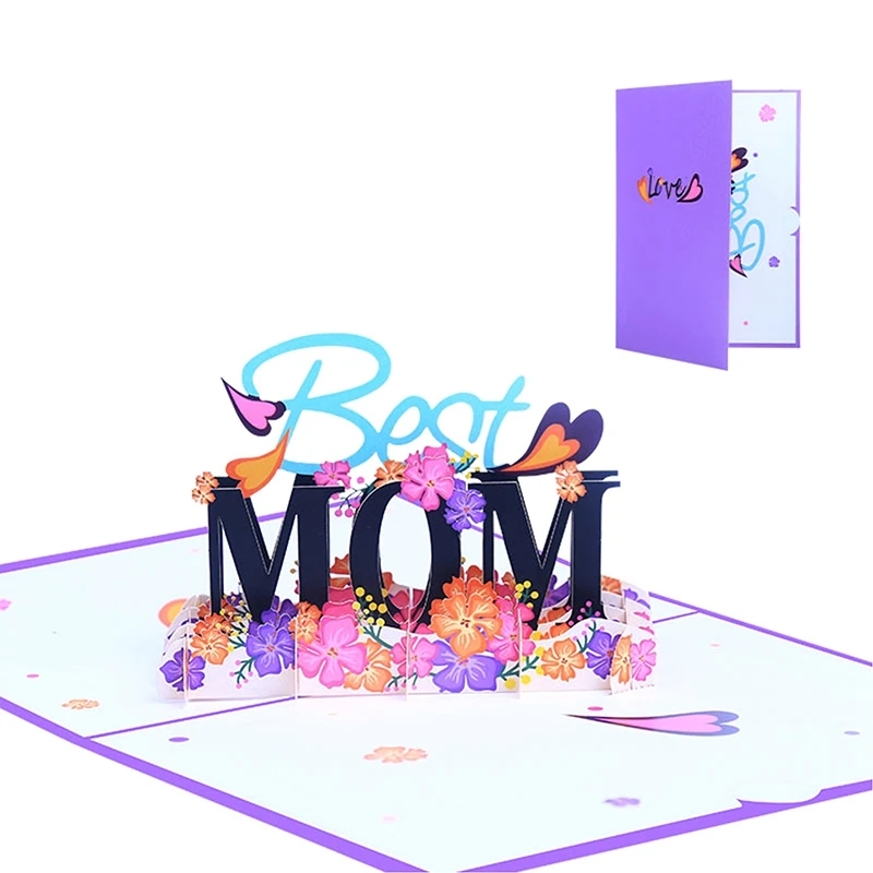 

3D Pop Up Mothers Day Cards Gifts Floral Bouquet Greeting Cards Flowers for Mom Wife Birthday Sympathy Get Well