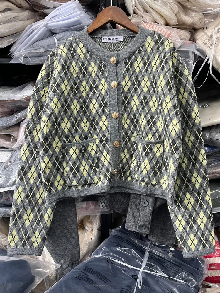 2024 осенне-зимние новые поступления женский модный вязаный кардиган с