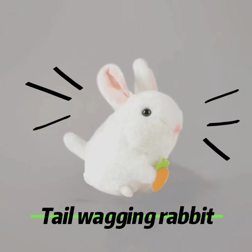 

Скучаете Потяните за хвост кролика, смотрите на нем. Плюшевая игрушка