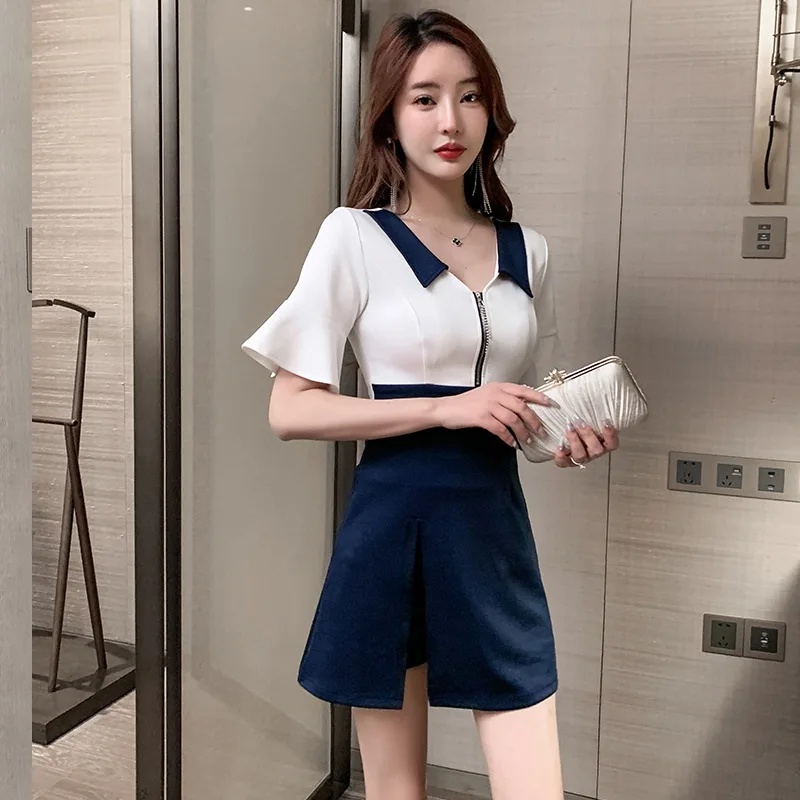 Женская рабочая одежда рубашка костюм с короткой юбкой для отеля официанта