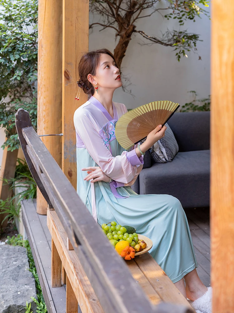 National Style Home Wear Autumn and Winter Thin Type Ancient Style Chinese Style Han Chinese Clothing Pajamas Women's Nightdress