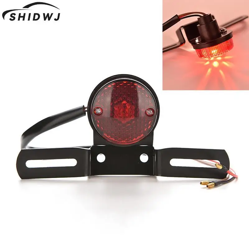 

1PC Red Lens Motorcycle Brake Rear License Plate Bracket Tail Light Universal 12V Long-lasting FasterResponse SuperBright Simple