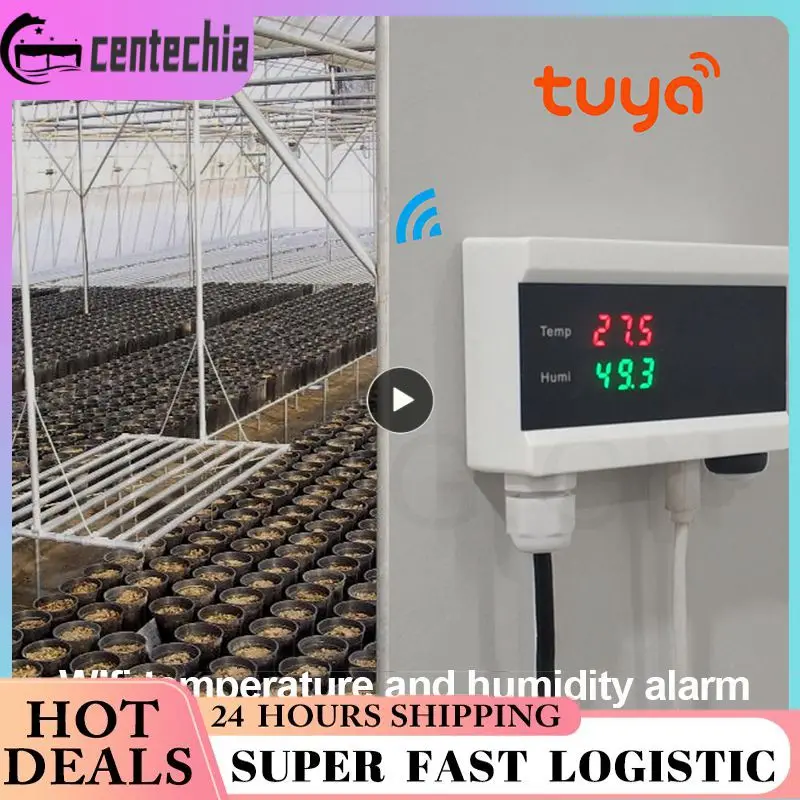 

Intelligent Temperature Sensor Smart Wifi Thermostat Hygrometer Sensor With Digital Display Led Backlight Tuya Black 2.4g