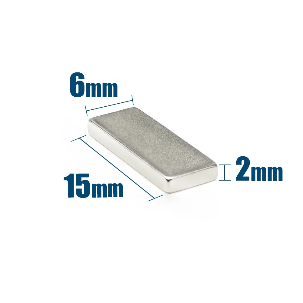 20/50/100/200 шт. Блок 15x6x2 мм мощные магниты N35 прямоугольные Постоянные неодимовые 15*6*2
