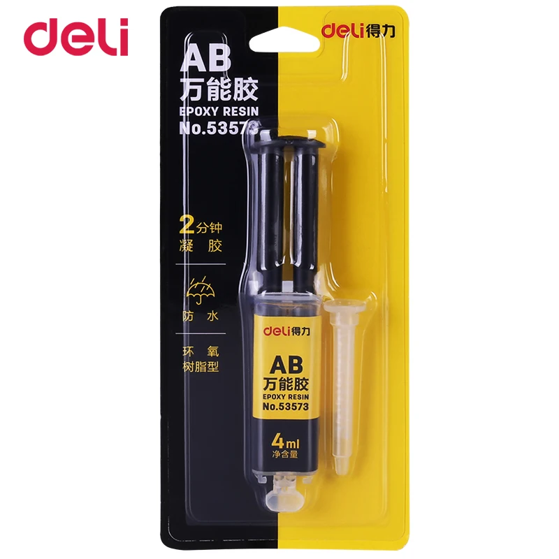 Deli Quality 2minutes Curing Super Liquid AB Glue For Home Office Supply Glass Metal Rubber Strong Adhesive Waterproof Glue 4ml