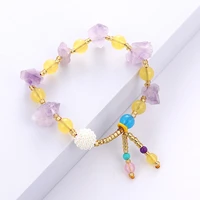 fashion natural stone bracelet amethyst irregular shape with pearl bracelet luxury designer jewelry accessories for woman