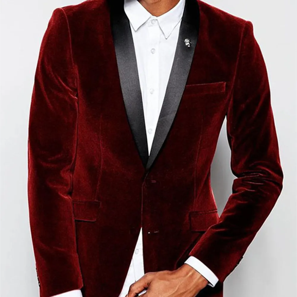 

2022 Tailor Made Men Suit Classic Wine Red Single Breasted Winter Blazer Formal Party Prom Business Men Suit Only Jacket