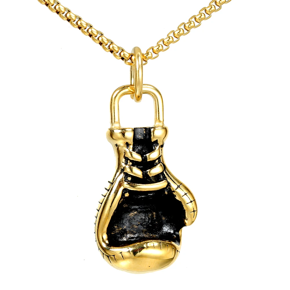 

Fashion Punk Jewellery Boxing Gloves Pendant Necklaces Stainless Steel Chain Necklace for Men Hip Hop Party Jewelry Collar
