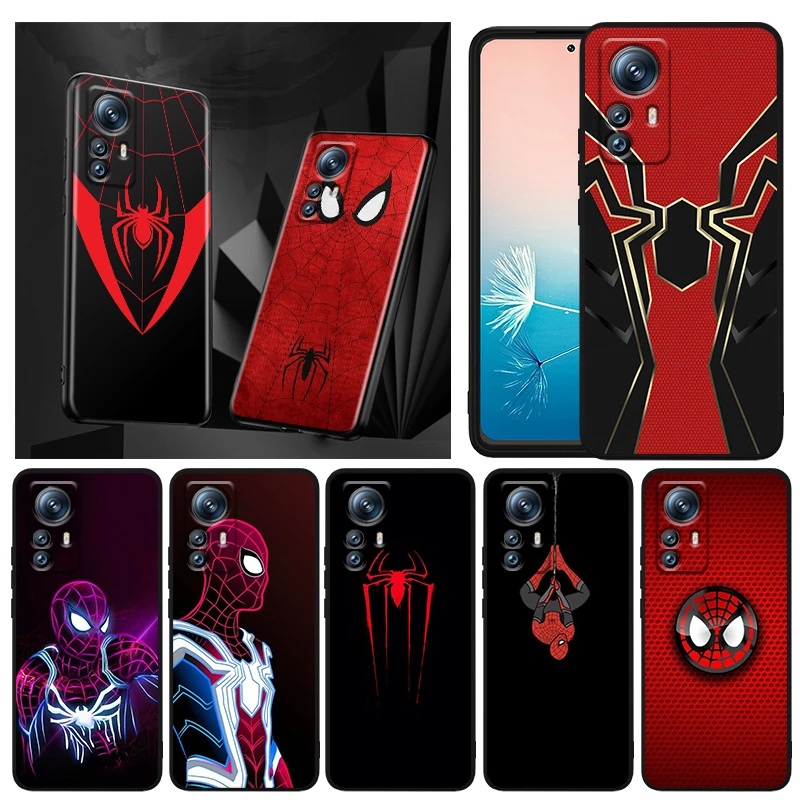 

Marvel Spiderman logo Phone Case For Xiaomi Mi 12T 12S 12X 12 11 11T 11i 10T 10 9 9T Pro Lite Ultra 5G Black Funda Cover